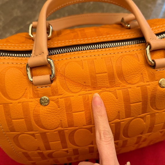 Carolina Herrera Orange CH Embossed Bag - Picture 15 of 15